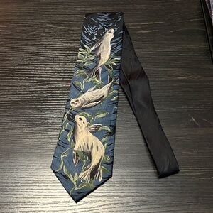 Keith Daniel’s Seal Print Tie in Blue and Black